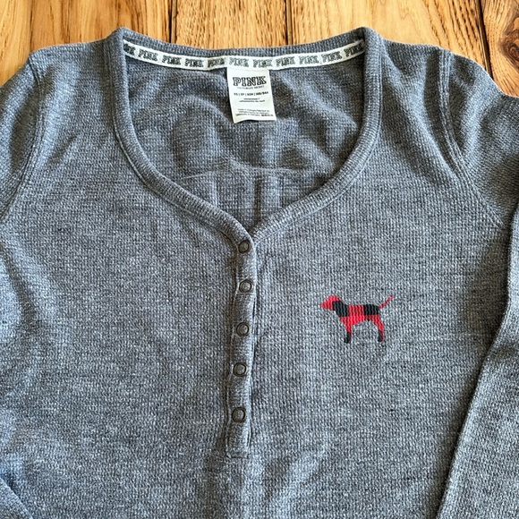 Victoria's Secret PINK Sleep Shirt "I'll Be Nice Next Year"Red Buffalo Check - Picture 3 of 6